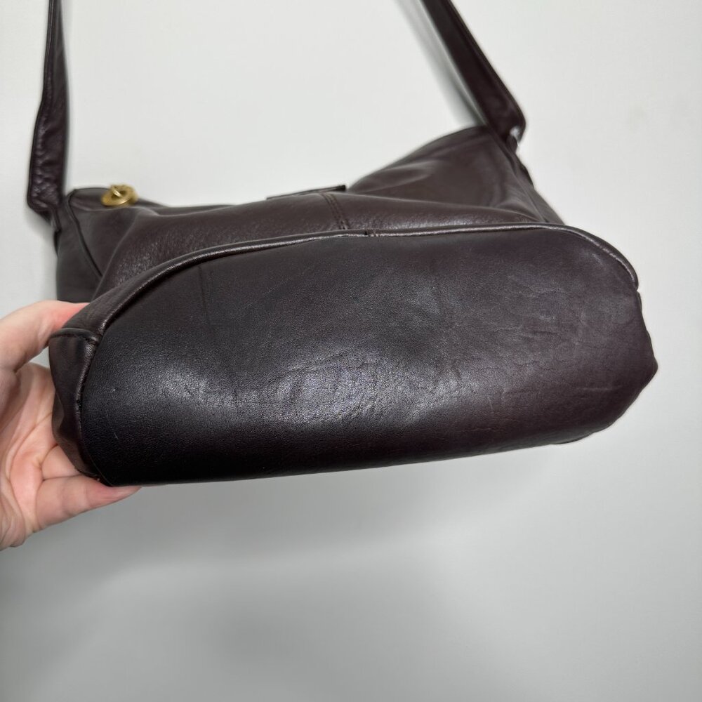 Perlina Brown Leather Bag Gold Hardware - Picture 6 of 6
